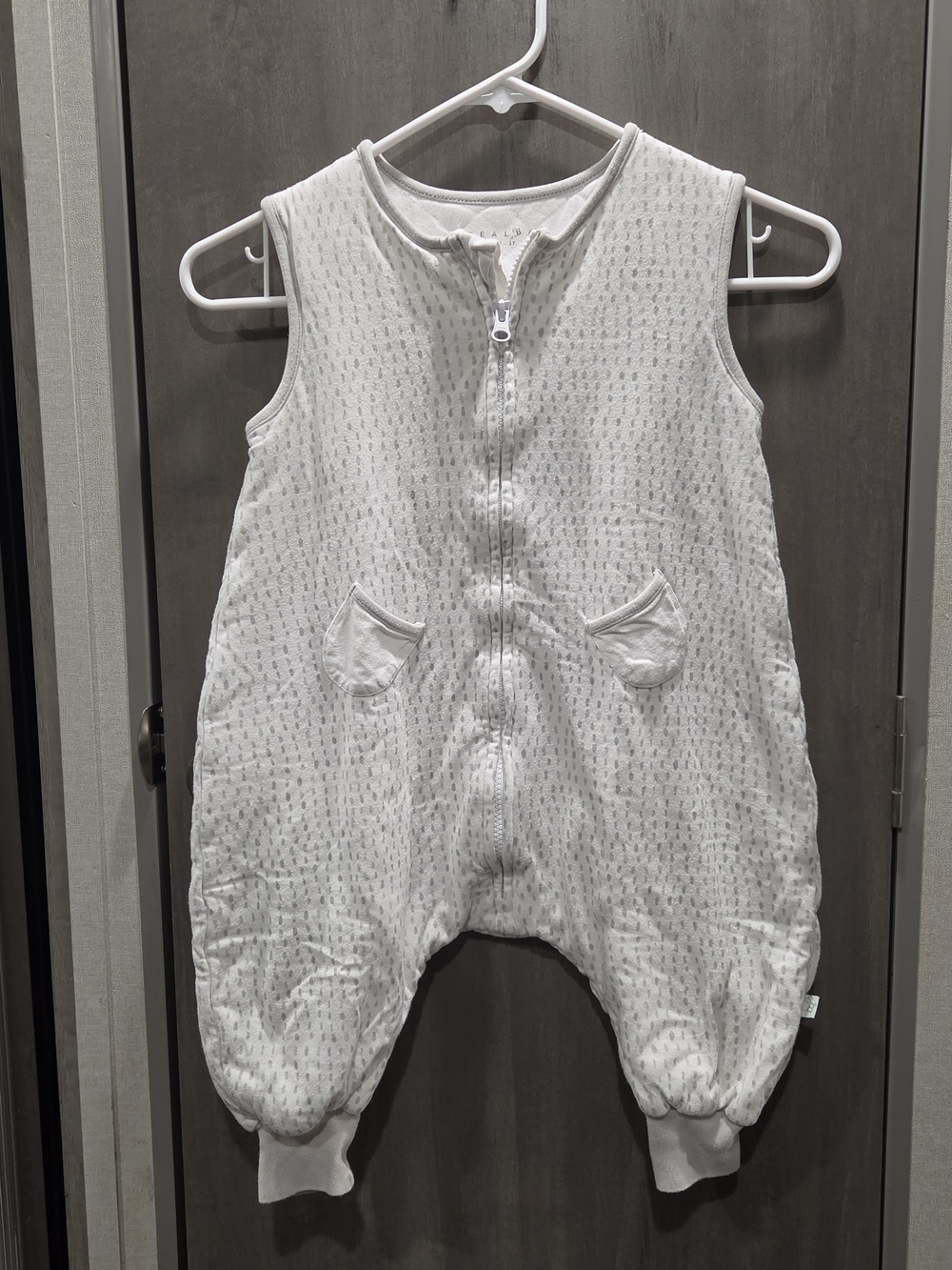 Tealbee Baby Sleep Sack Romper - White Quilted Sleeveless